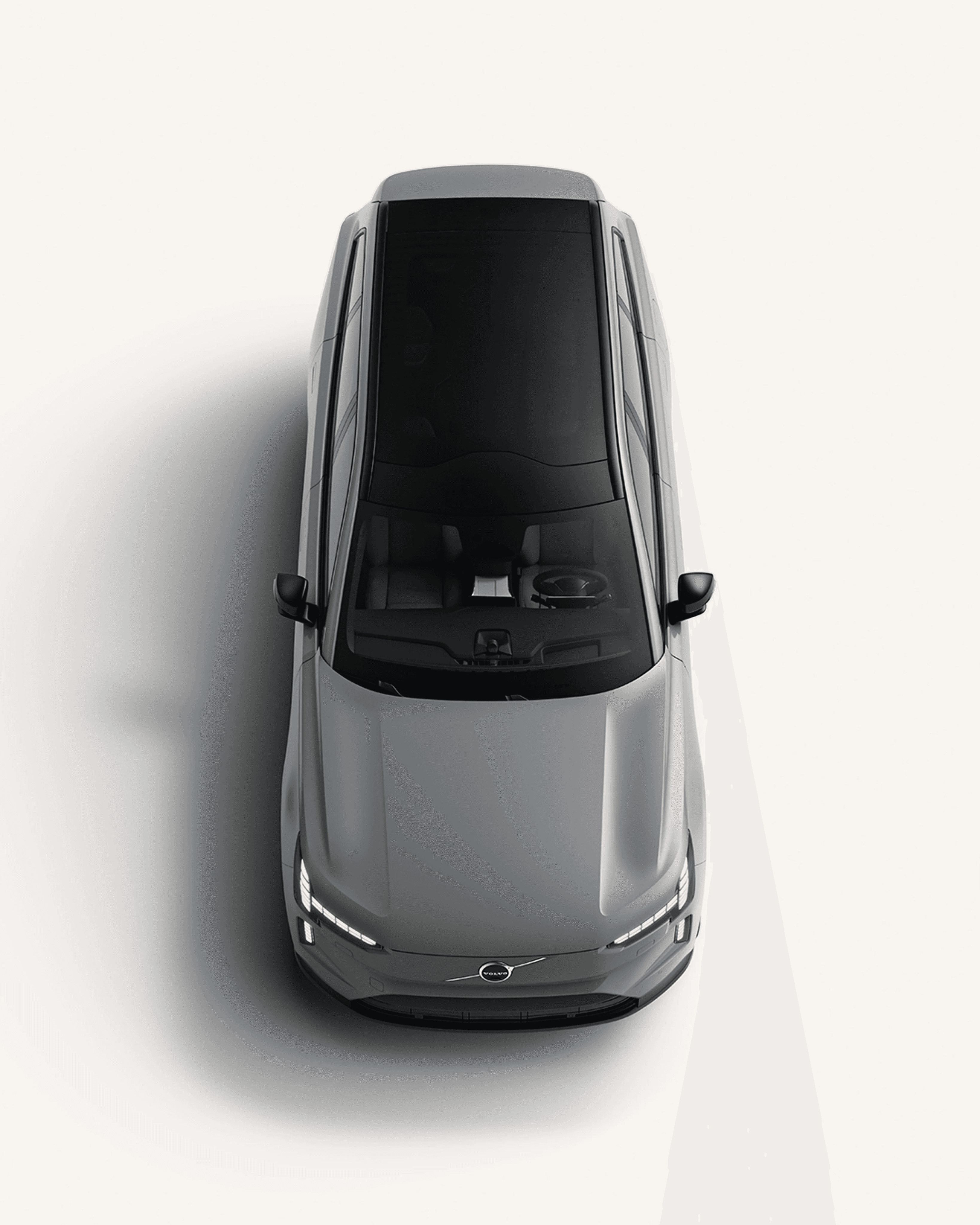 Detalhe dos faróis de alta definição do Volvo EX90