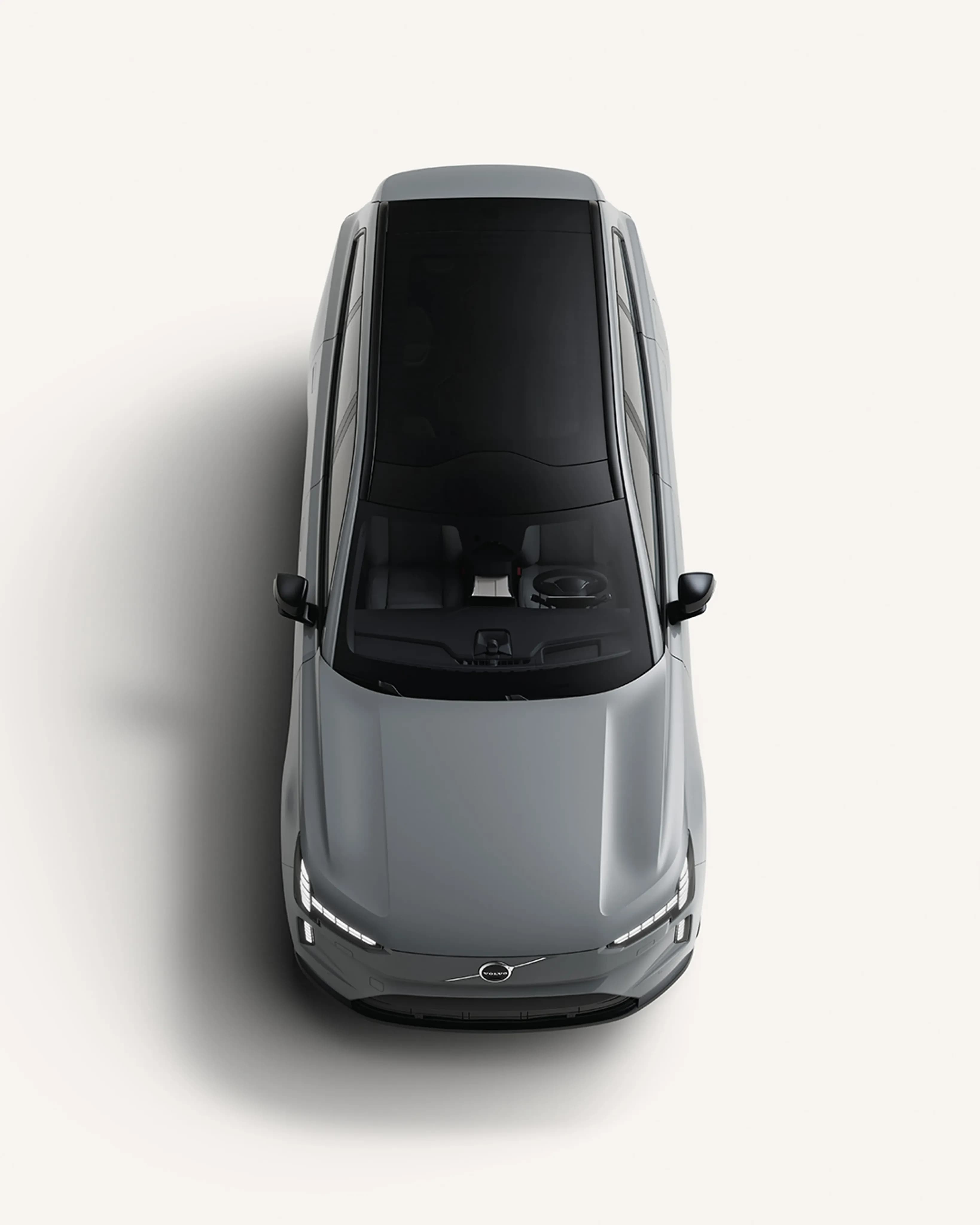 Detalhe dos faróis de alta definição do Volvo EX90