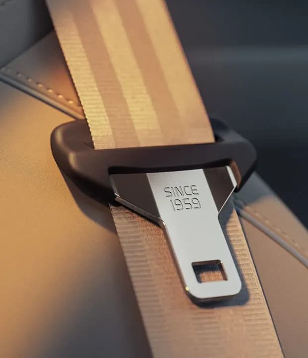 Detalhe do cinto de segurança de um Volvo