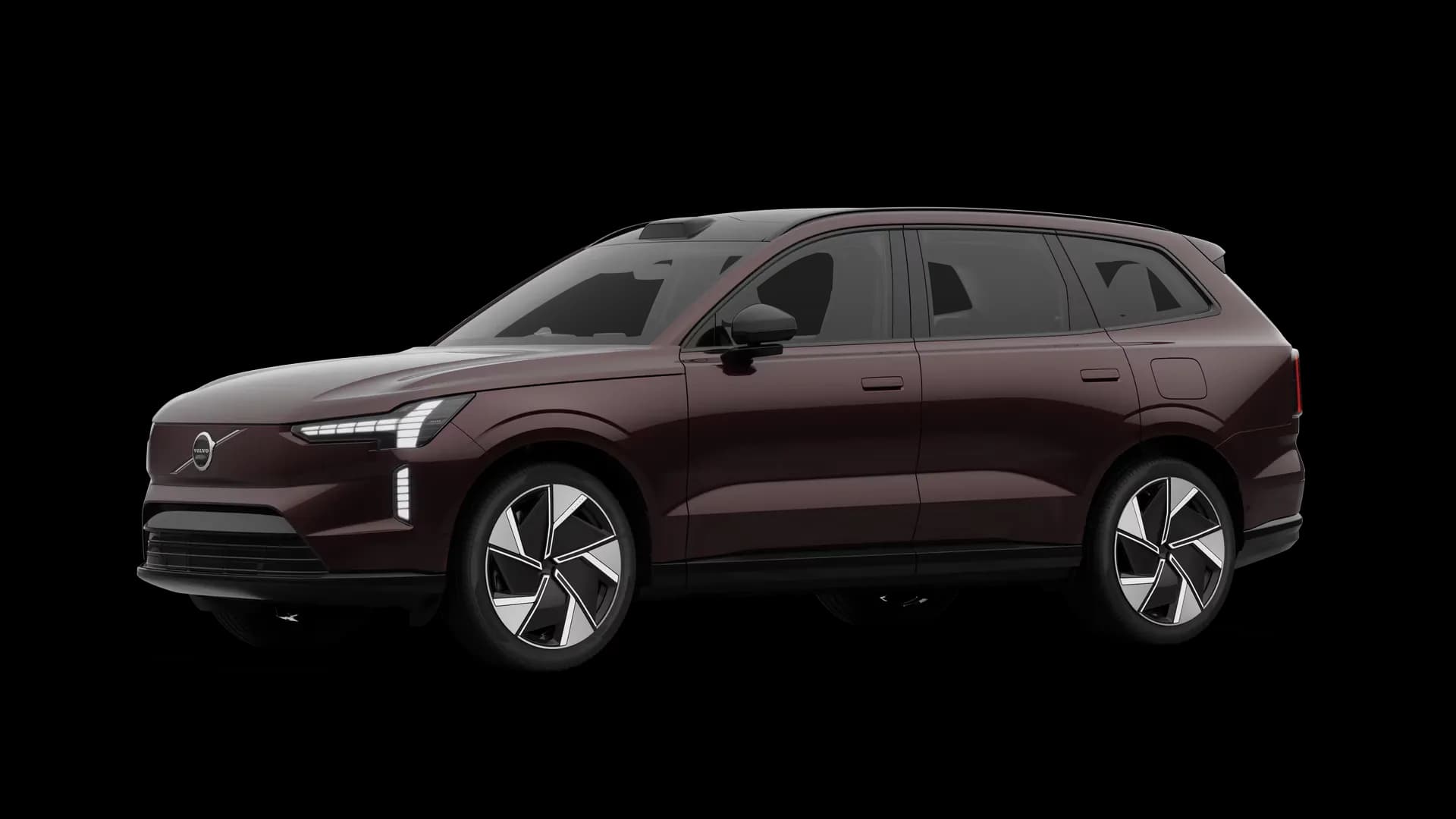 Volvo EX90 na cor Mulberry Red Volvo EX90 na cor Mulberry Red